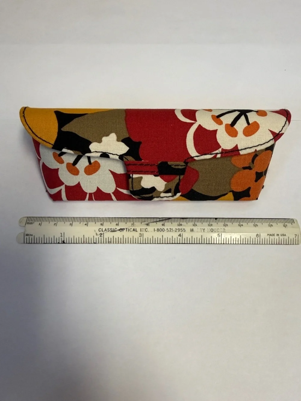 NWOT Vera Bradley Bittersweet Fabric Optical Glasses Case in Red, Orange & Brown